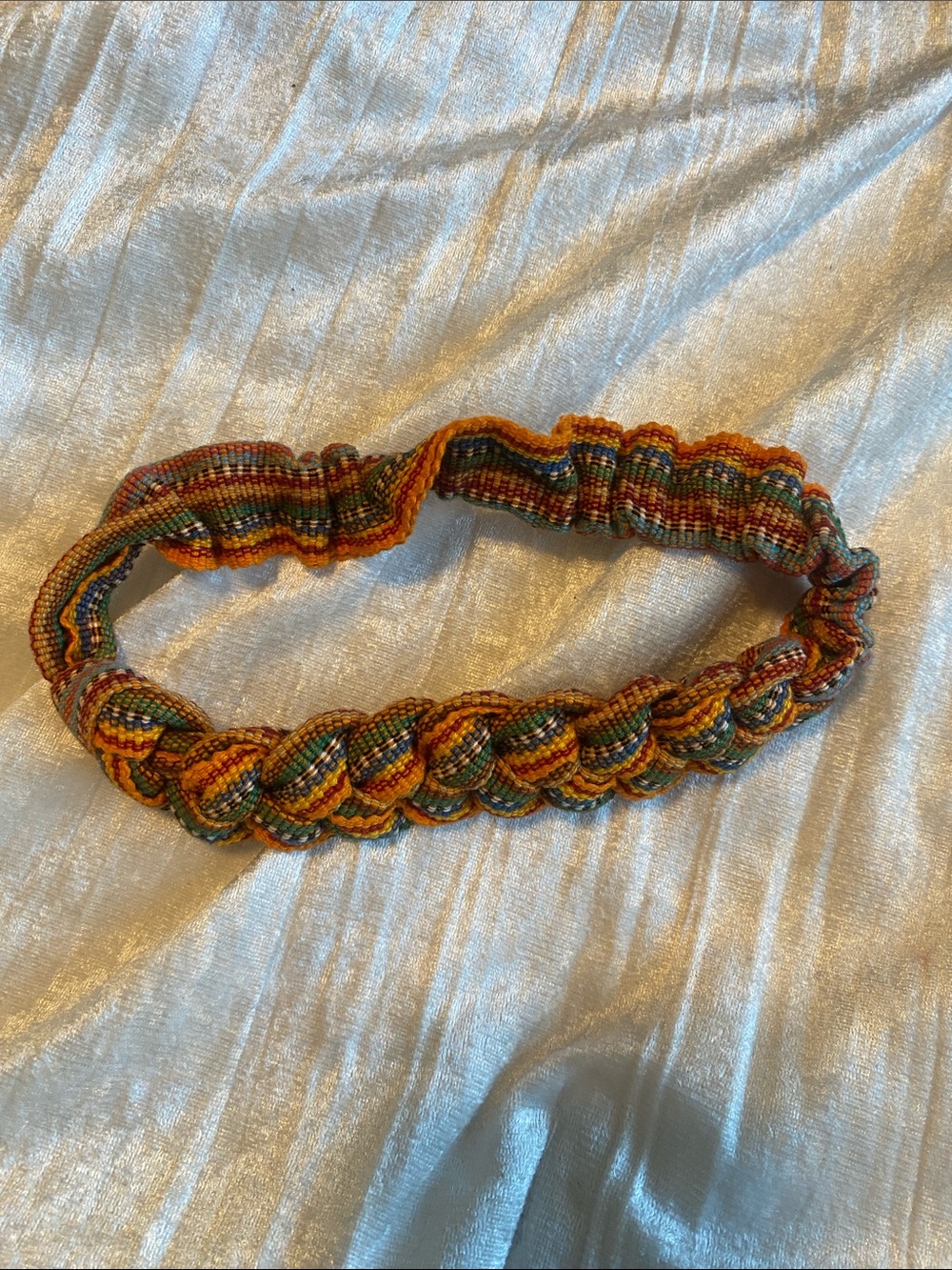Braided Multicolor Woven Headband - Yellow & Green Accents